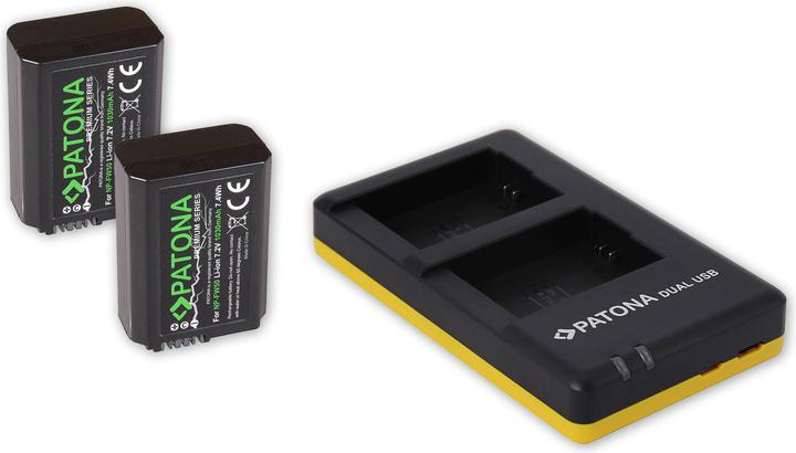 Immagine prodotto Patona Set di caricabatterie NP-FW50 + 2 batterie (Caricabatterie per fotocamere, Batteria della fotocamera)