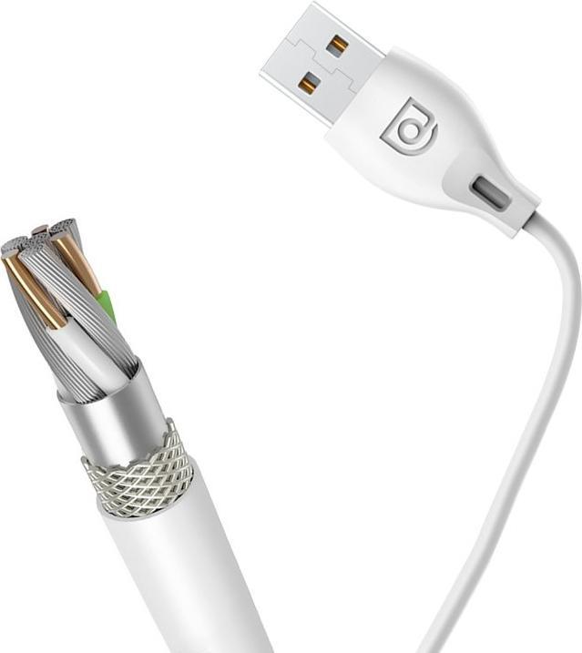 Image du produit Dudao cable USB Type C 2.1A 2m white (L4T 2m white) (2 m, USB 2.0)