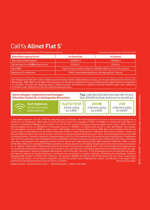 Actual product image Vodafone CallYa Smartphone Special Triple New
