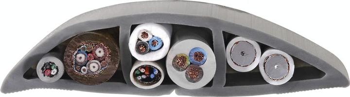 Actual product image Hama Flexible cable duct, self-adhesive, semi-circular, 180 x 6 x 1 cm, PVC, grey (Duct, 180 cm)