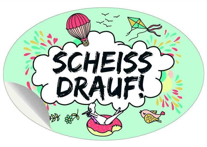Actual product image Scheiss drauf - Car sticker on backing card, 10 pieces