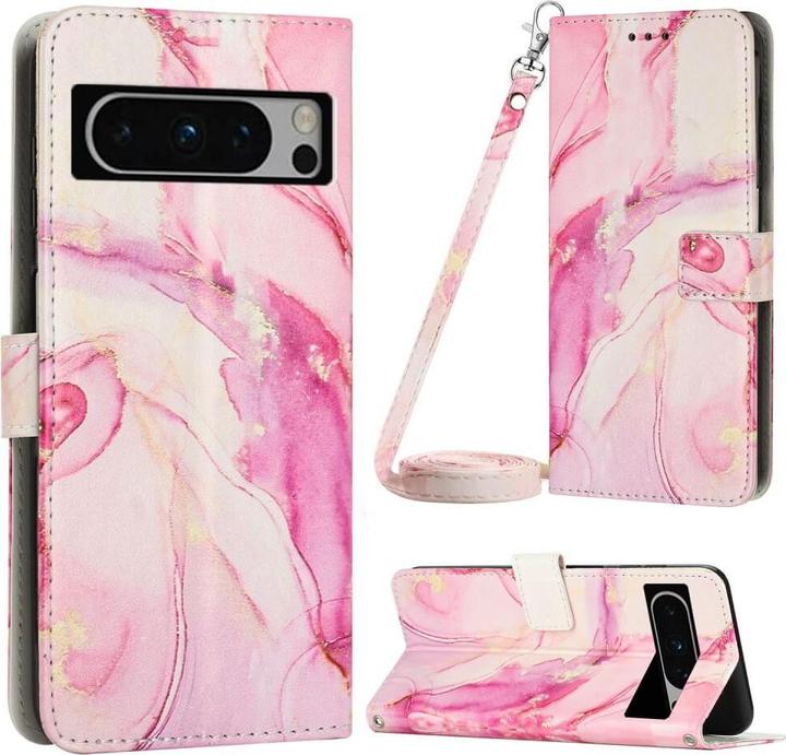 Actual product image Cover-Discount Google Pixel 8 Pro - Case cover with shoulder strap Marble pink (Google Pixel 8 Pro)
