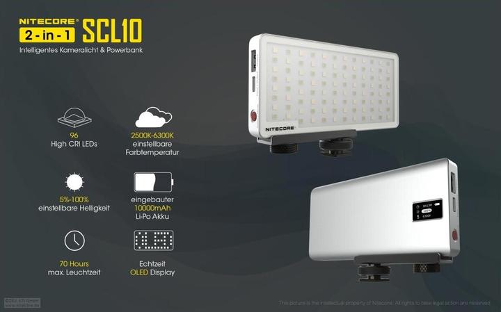 Actual product image Nitecore SCL10 Kameralicht