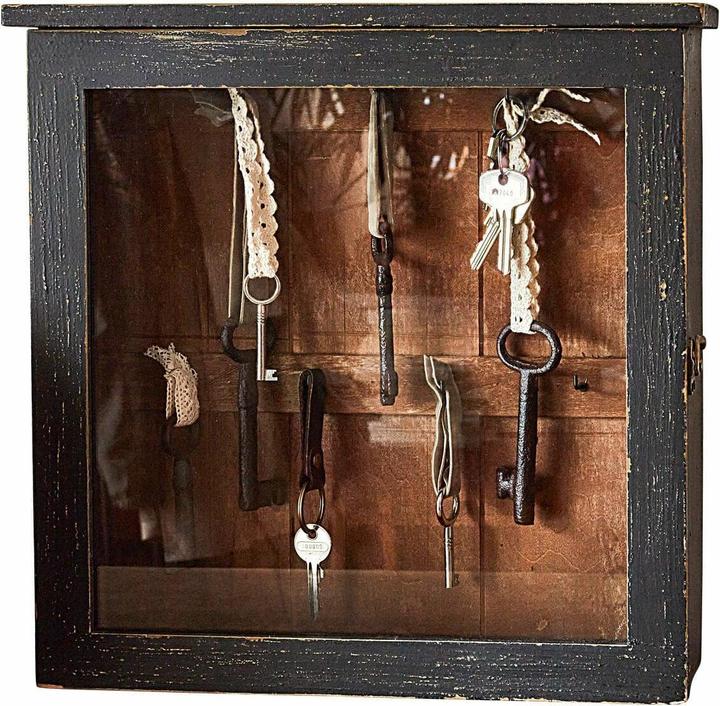 Produktbild Loberon Schlüsselkasten Agnessa antikschwarz/braun (35 x 35 x 10 cm)