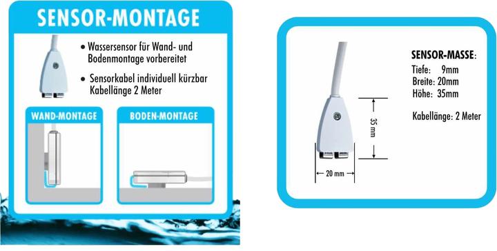 Actual product image Protector Water detector WA 11 with WiFi alarm forwarding, for wall socket