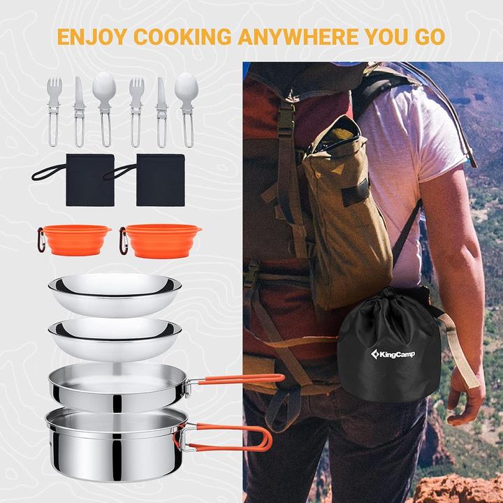 Actual product image Kingcamp Camping Cookware Set (17pcs, 2 people)
