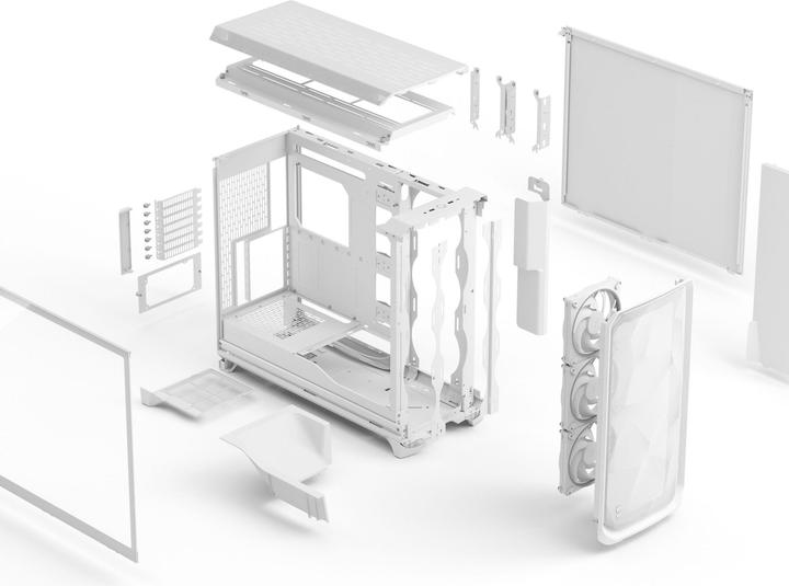 Produktbild Fractal Case Meshify 3 XL White RGB TG Clear Tint (ITX, SSI CEB, ATX, E-ATX, SSI EEB, mATX, EE-ATX)