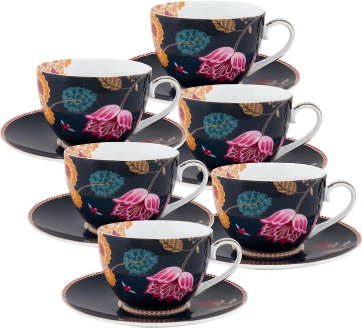 Produktbild PIP Studio Fantasy Denim Blue Tasse mit Untertasse 280ml Set6 (280 ml, 1 x)