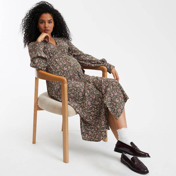 Image du produit La Redoute Collections Robe de maternité midi à motif floral (32)