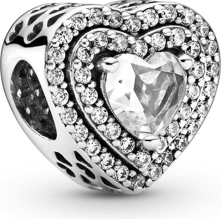 Pandora Funkelnde nivellierte Herzen Charms/Beads (Sterling Silber 925)