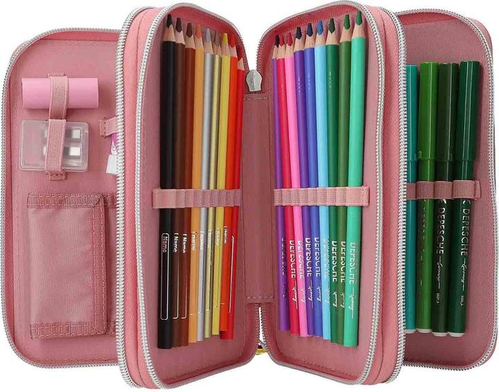 Produktbild Top Model Topmodel - TOPModel Triple Pencil Case JUICY - Dusky Pink with Orange Dots (413323)