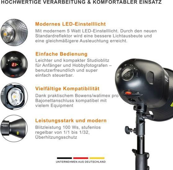 Immagine prodotto Walimex pro Newcomer 100 Studio Flash II (100 W, Testa flash)