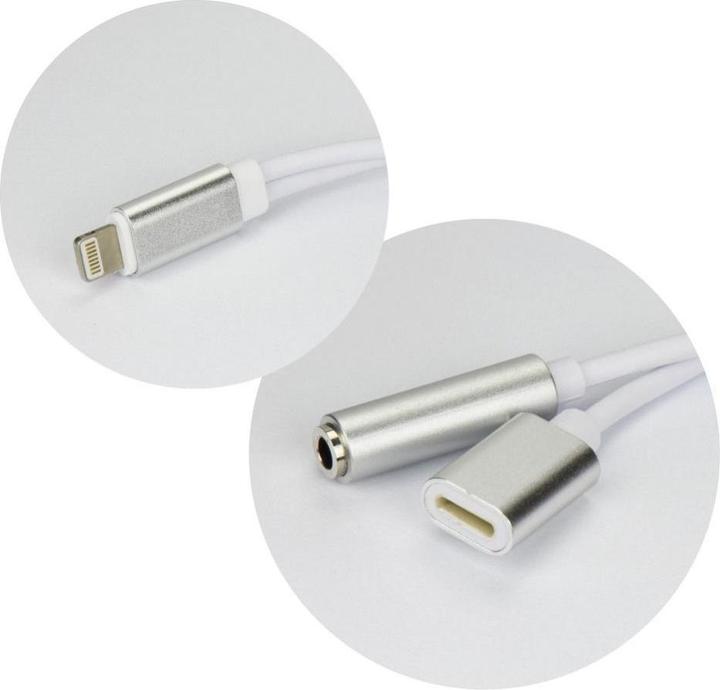 Image du produit Partner Telecom Converter OEM Adapter AUX 2in1 Lightning (male) to Lightning (female) / Jack 3,5 mm (female) silver (Lightning)