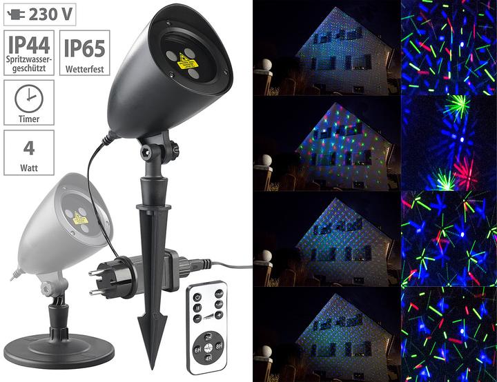 Produktbild Lunartec RGB-Laserprojektor mit Sternen-Lichteffekt & Fernbedienung