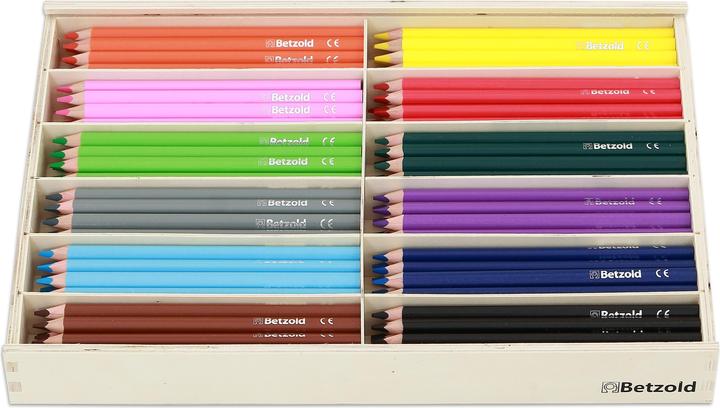 Produktbild Betzold 144 dicke Dreikantstifte (17,5 cm) in Holzbox (Bunt, 1 x)