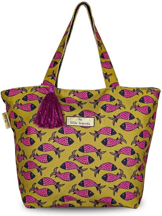 Immagine prodotto Little Legends Kleine Legenden - Strandbag / Wochenendbeutel / Reisetasche Handgepäck - Damen - Fisch Indian Pink