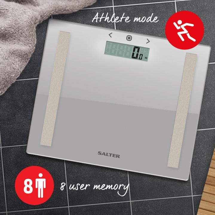 Immagine prodotto Salter 9113 SV3RAREU16 Bilancia da bagno compatta in vetro - Argento (150 kg)