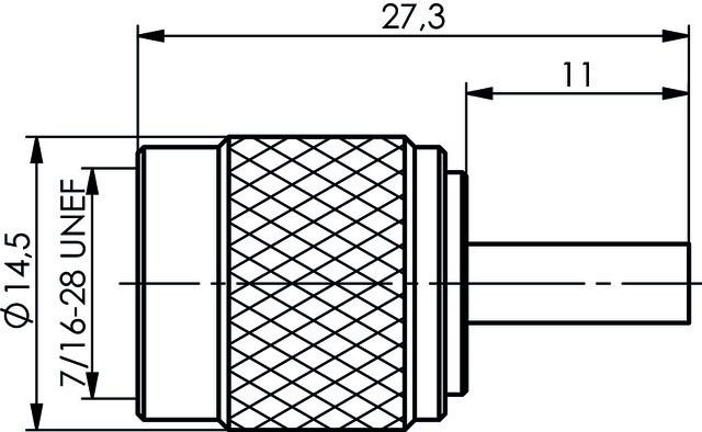 Actual product image Telegärtner TNC reverse connector plug, straight 50 Ohm J01010R0001 1 pc. (Hitch)
