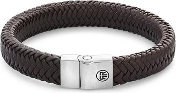 Rebel Rose - Brown leather bracelet Herringbone Brown Matt RR-M0022-S - Dimension: 19 cm - L (19 cm, Leder)