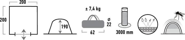 Image du produit High Peak Vénétie (Auvent, 7.40 kg, 1 personne)