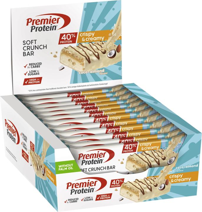Premier Protein Soft Crunch Bar 40% Protein (Coco-Almond, 12 Stk., 480 g)