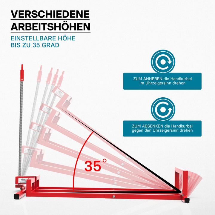 Image du produit Wiltec Cric lève pour tracteur tondeuse de 250 kg max. incl. Adaptateur, Cric de levage pour tondeuses auto (Tracteur de pelouse, Support pour machines de jardinage)