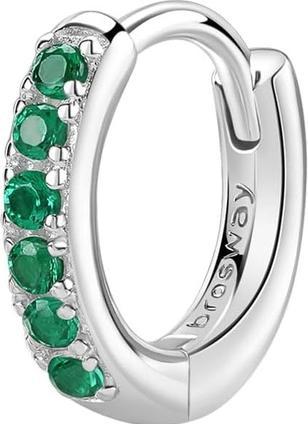 Brosway Silver hoop single earring Fancy Life Green FLG80