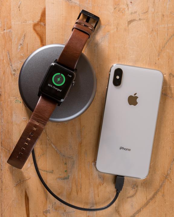 Actual product image Nomad Modern Connector Strap (44 mm, Leather, Stainless steel)