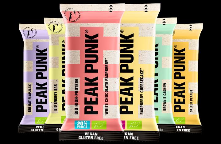 Actual product image Peak Punk Bar Mix Package (Raspberry, Cheesecake, Brownie, Cashew, Salted Peanut, White Chocolate Raspberry, Blueberry Muffin, Almond, Lemon, 20 pcs., 1072 g)