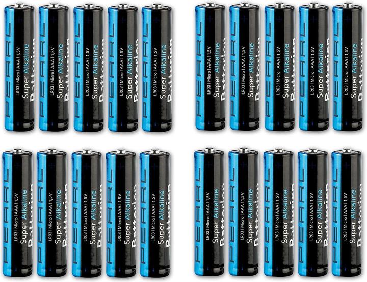 Produktbild Pearl Super-Alkaline-Batterien Typ AAA / Micro, 1,5 Volt, 20 Stück (20 Stk., AAA, 1.25 mAh)
