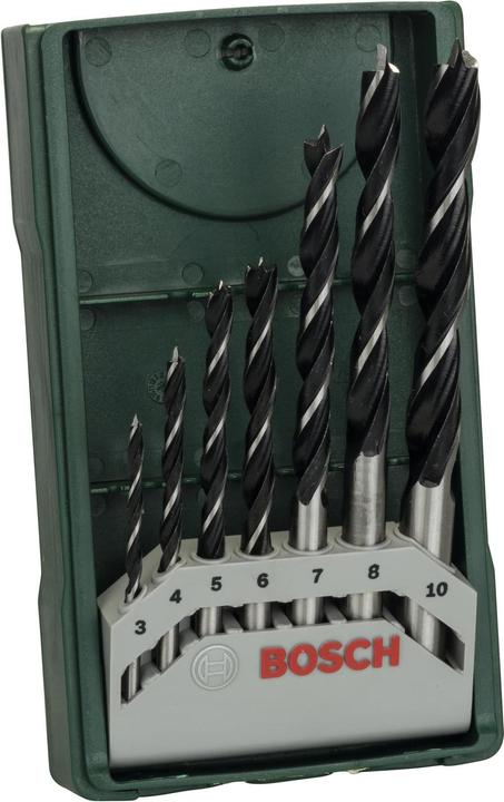 Bosch Zubehör Mini-X-Line-Holzbohrer-Set, 7-teilig (5 mm, 6 mm, 7 mm, 8 mm, 10 mm, 4 mm, 3 mm)