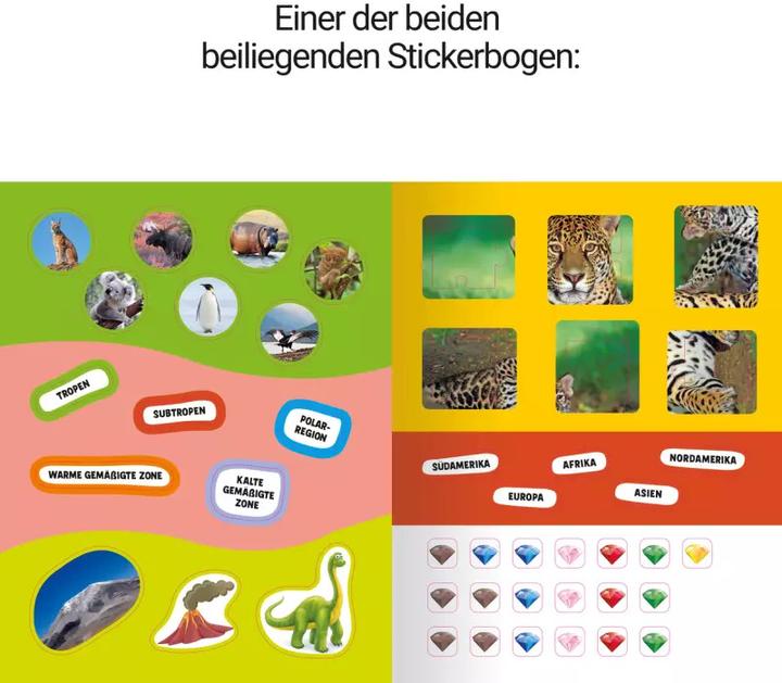 Actual product image Ravensburger Guinness World Records Stickern und Rätseln: Planet Erde (German, Eddi Eagle, Martine Richter, 2022)