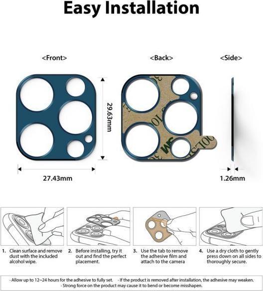 Actual product image Ringke iPhone 12 Pro/12 Pro Max Camera Styling camera island protector Gray (1 Piece, Apple iPhone 12 Pro, Apple iPhone 12 Pro Max)