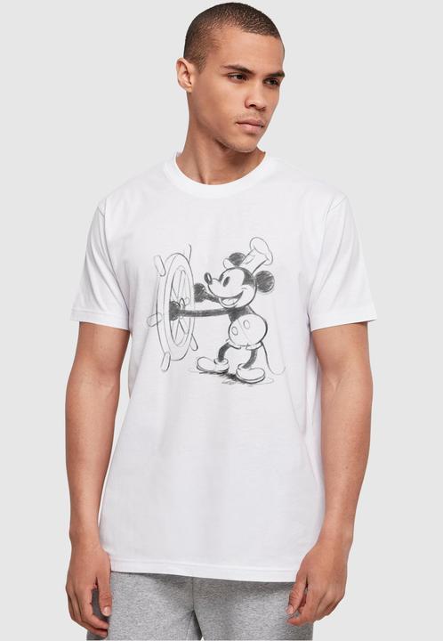 Actual product image Absolute Cult Mickey Mouse - Steamboat Sketch Basic T-Shirt - 115329 (4XL)
