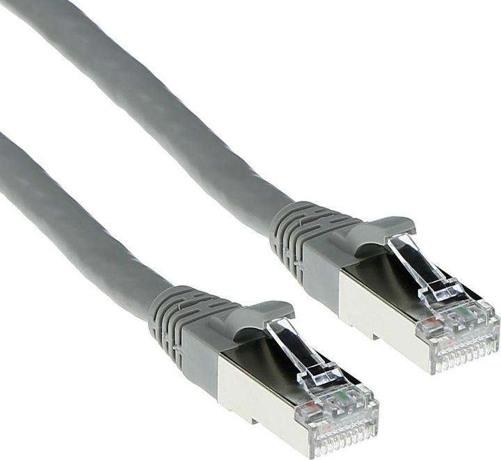 Actual product image Grey 20 meter SFTP CAT6A patch cable snagless with RJ45 connectors. Cat6a s/ftp snagless gy 20.00m (S/FTP, CAT6a, 20 m)