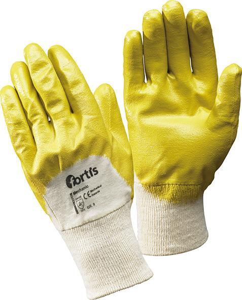 Actual product image Fortis Nitrile glove Mechanic, EN 388, size 8, yellow (8)