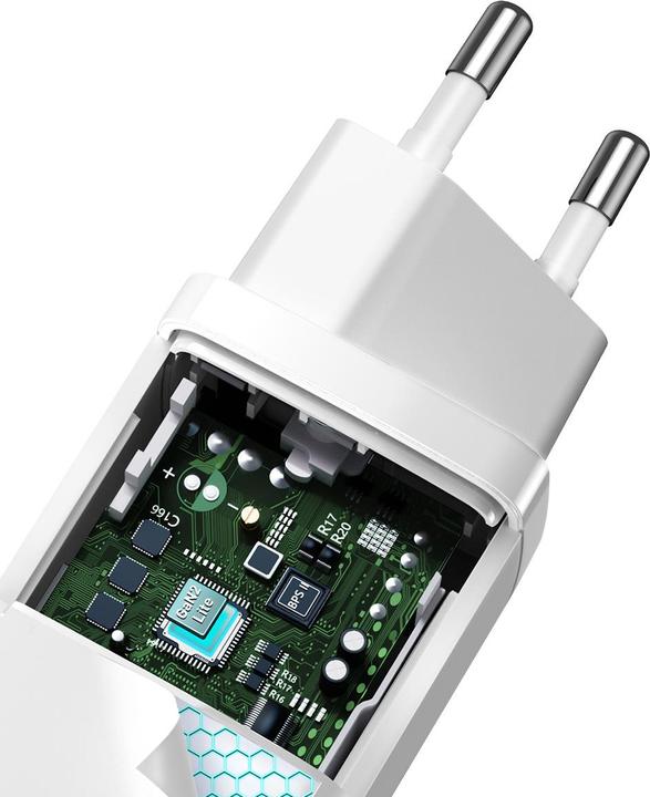 Actual product image Baseus GaN2 Lite Quick ChargerC+U 65W EU White (65 W)