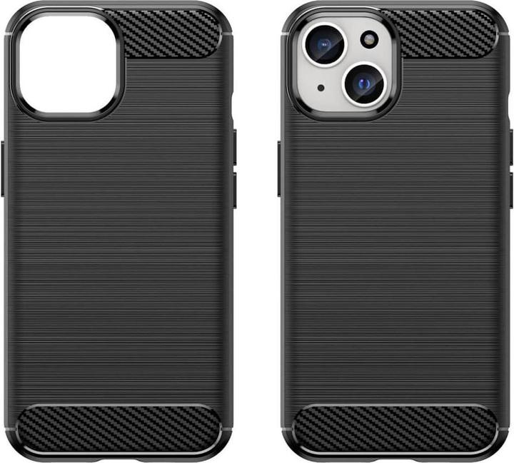Actual product image Cover-Discount iPhone 15 Plus - Metal Carbon Look Case black (Apple iPhone 15 Plus)