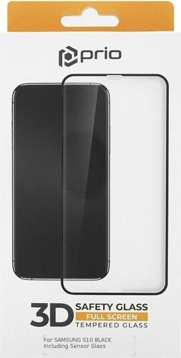 Produktbild prio 3D Tempered Glass für Samsung S10, mit Sensorglas schwarz (1 Stück, Samsung Galaxy S10)