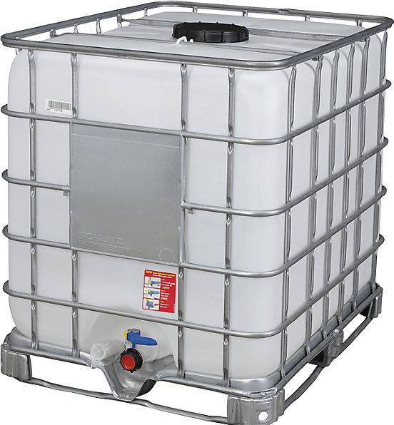 Actual product image kaiserkraft RECOBULK IBC container, UN approval, on steel frame pallet, NW 225 / NW 50. (1000 l)