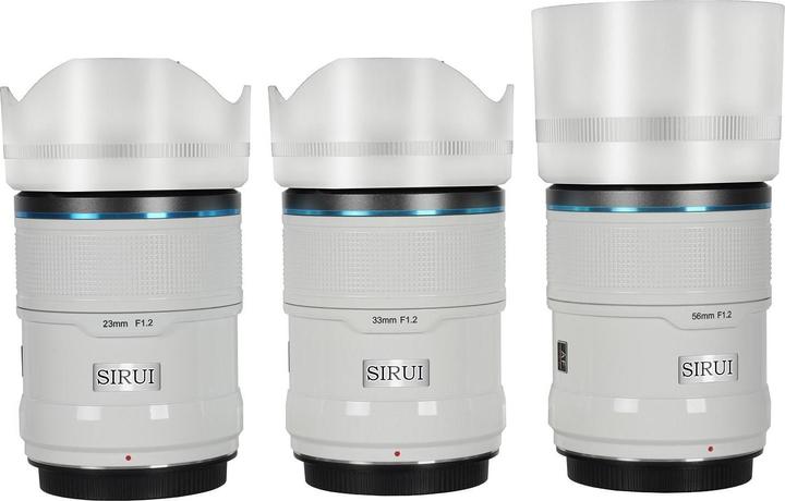 Image du produit Sirui Sniper Set AS-3S-EW 23mm, 33mm & 56mm F1.2 APSC Auto-Focus Lens Kit (Sony E Mount, white, Carbon Fib (Sony E, APS-C / DX)