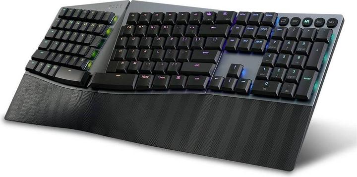 Produktbild Perixx PERIBOARD-835 BR DE, kabellose RGB-beleuchtete ergonomische mechanische Tastatur - flache bra (DE, Kabelgebunden)