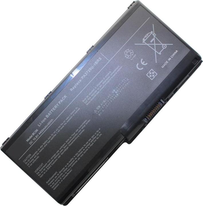Actual product image AccuCell Battery Toshiba PABAS207, Qosmio X500 Series, PA3729U-1BAS, PA3729U-1BRS (4400 mAh)