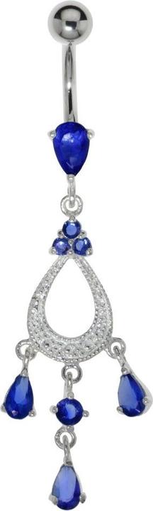 Bijouteria Bauchpiercing (Chirurgenstahl 316L, Silber 925, Zirkonia)