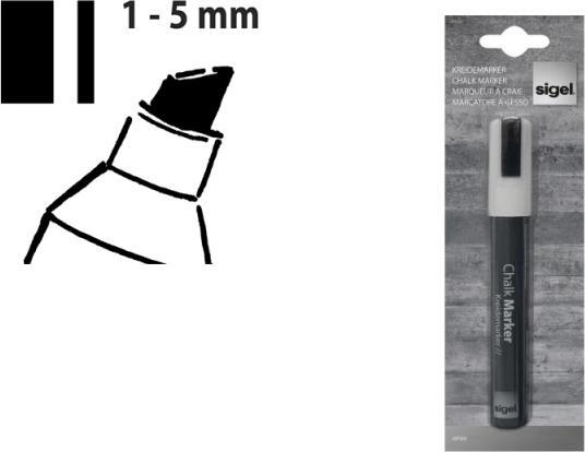 Produktbild Sigel Artverum Kreidemarker 20 Rund (1-2 mm) (Weiss, 5 mm, 1 x)