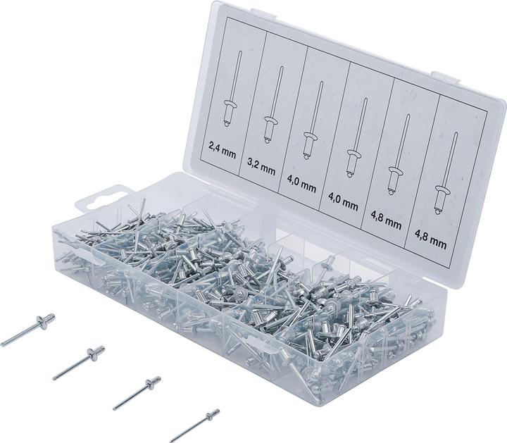 BGS Assortiment de rivets aveugles | aluminium | Ø 2.4 - 4.8 mm | 400 pcs.