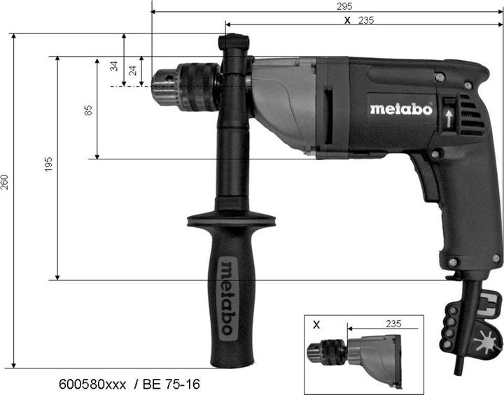 Actual product image Metabo BE 75-16 (Electrical connection)