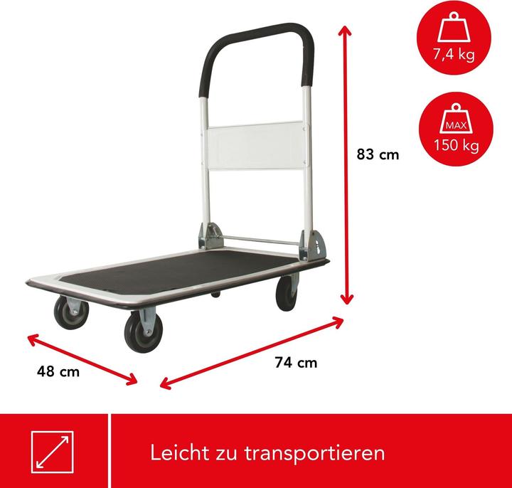 Produktbild Perel OHT150 Lastenroller, 150kg Tragkraft (150 kg)