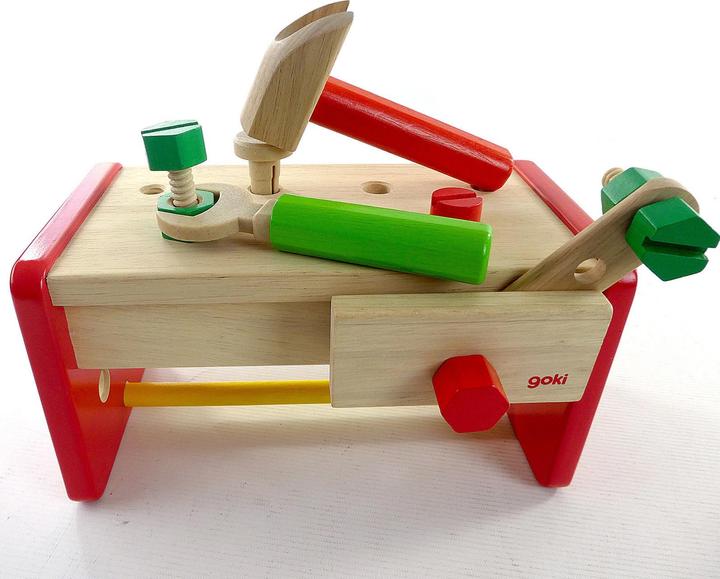 Produktbild Goki Holz Werkbank und Werkzeug box 2 in 1