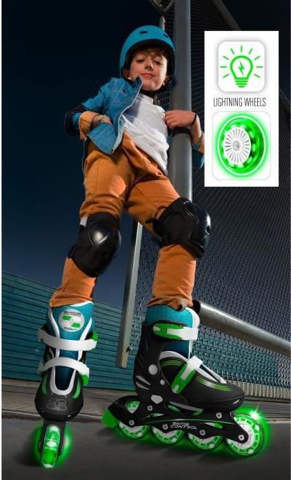 Actual product image Stamp Skids Control INLINERS w/light. Adjustable 5-9 years (30, 31, 32, 33)